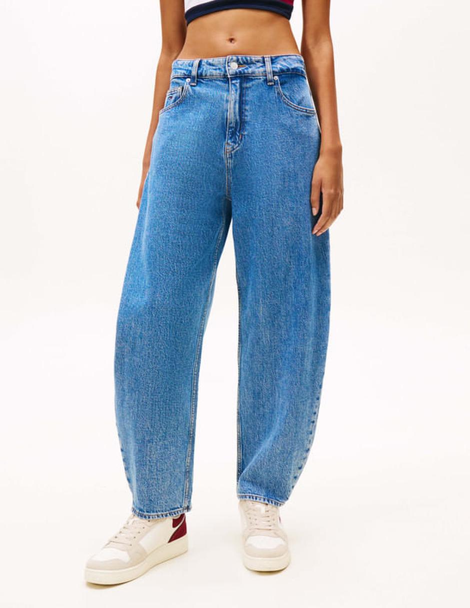 Jeans regular barrel media cintura para mujer Jeans regular barrel media cintura para mujer