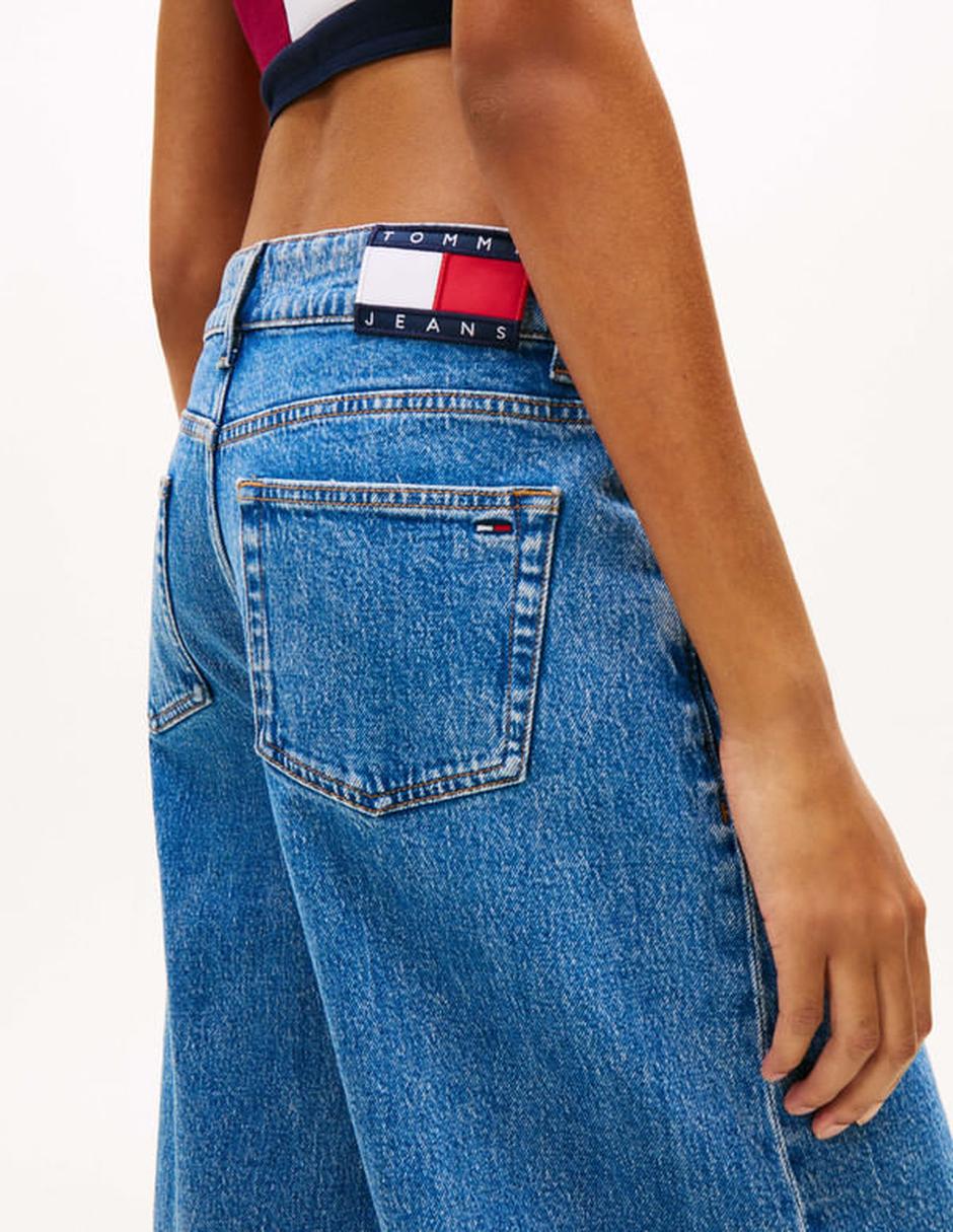 Jeans regular barrel media cintura para mujer 5