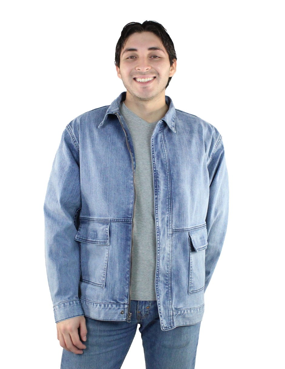 Chamarra denim innermotion de mezclilla con bolsillos para hombre