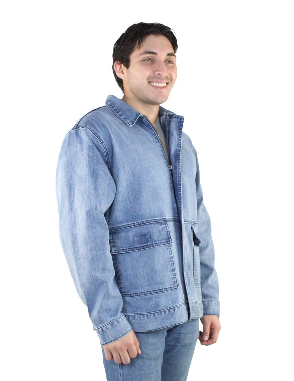 Chamarra denim innermotion de mezclilla con bolsillos para hombre