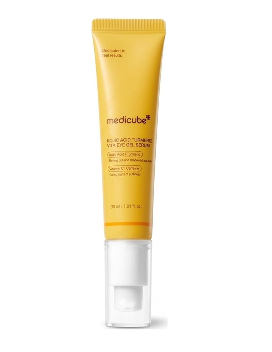 Crema para contorno de ojos recomendada para aclarar día y noche Medicube Kojic Acid Turmer todo tipo de piel
