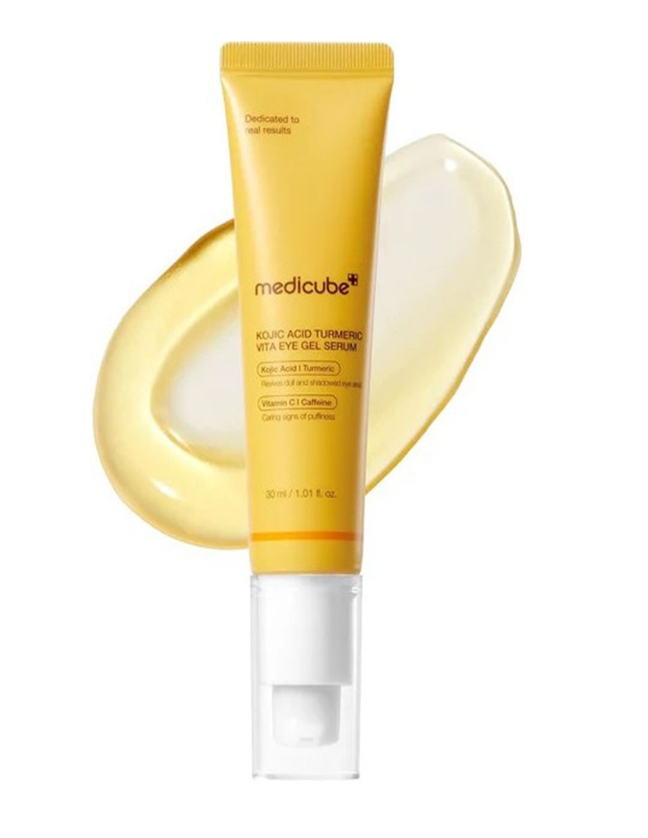 Crema para contorno de ojos recomendada para aclarar día y noche Medicube Kojic Acid Turmer todo tipo de piel