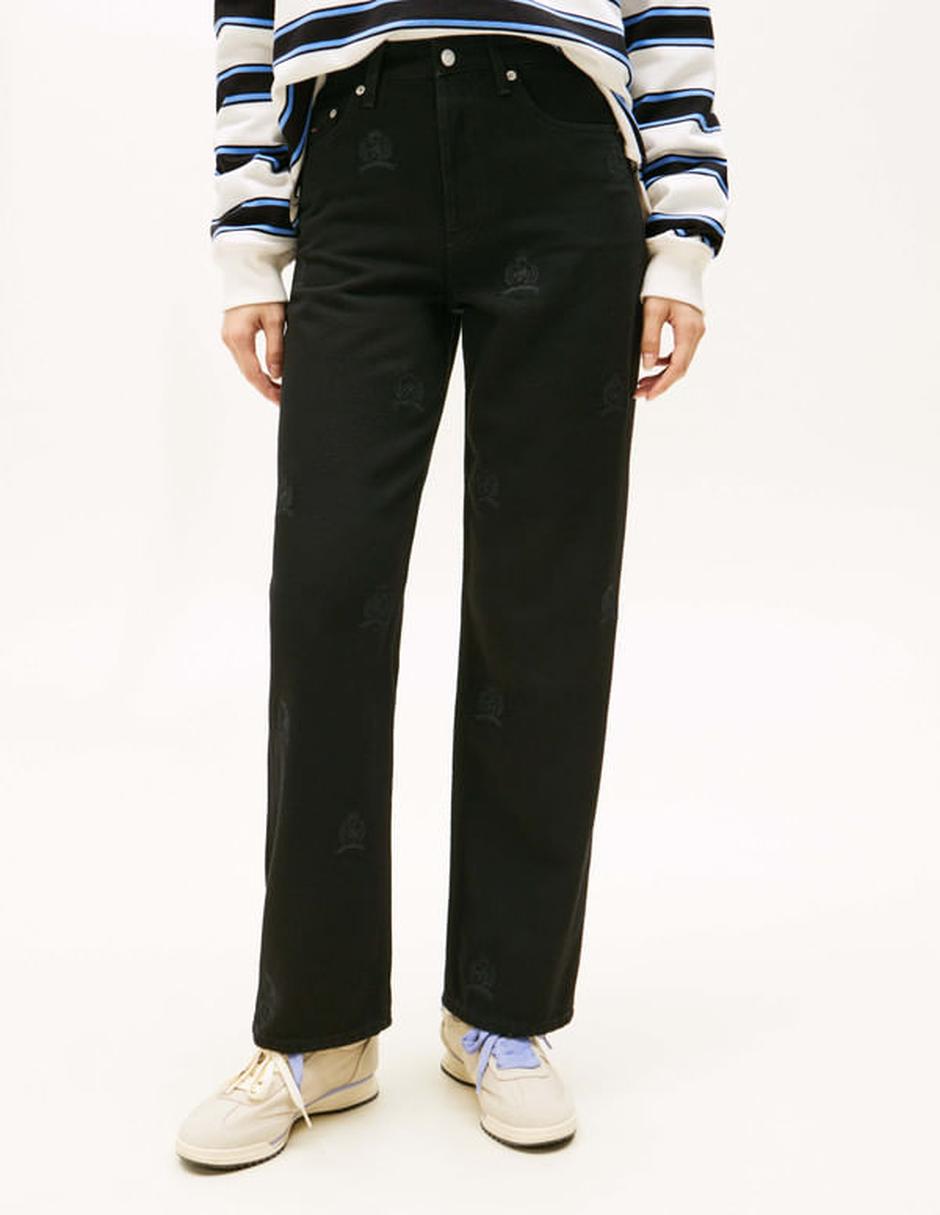 Jeans regular straight cintura alta para mujer