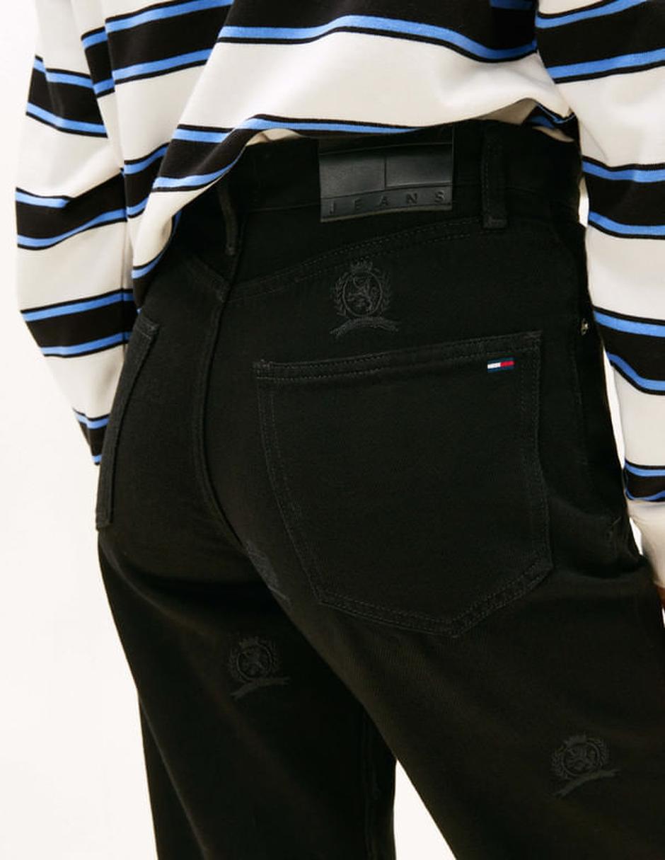 Jeans regular straight cintura alta para mujer 2