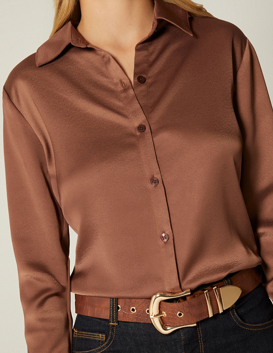 Blusa Studio F manga larga para mujer