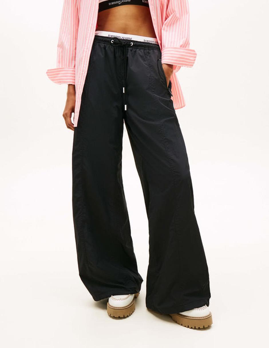 Pants amplio con jareta para mujer