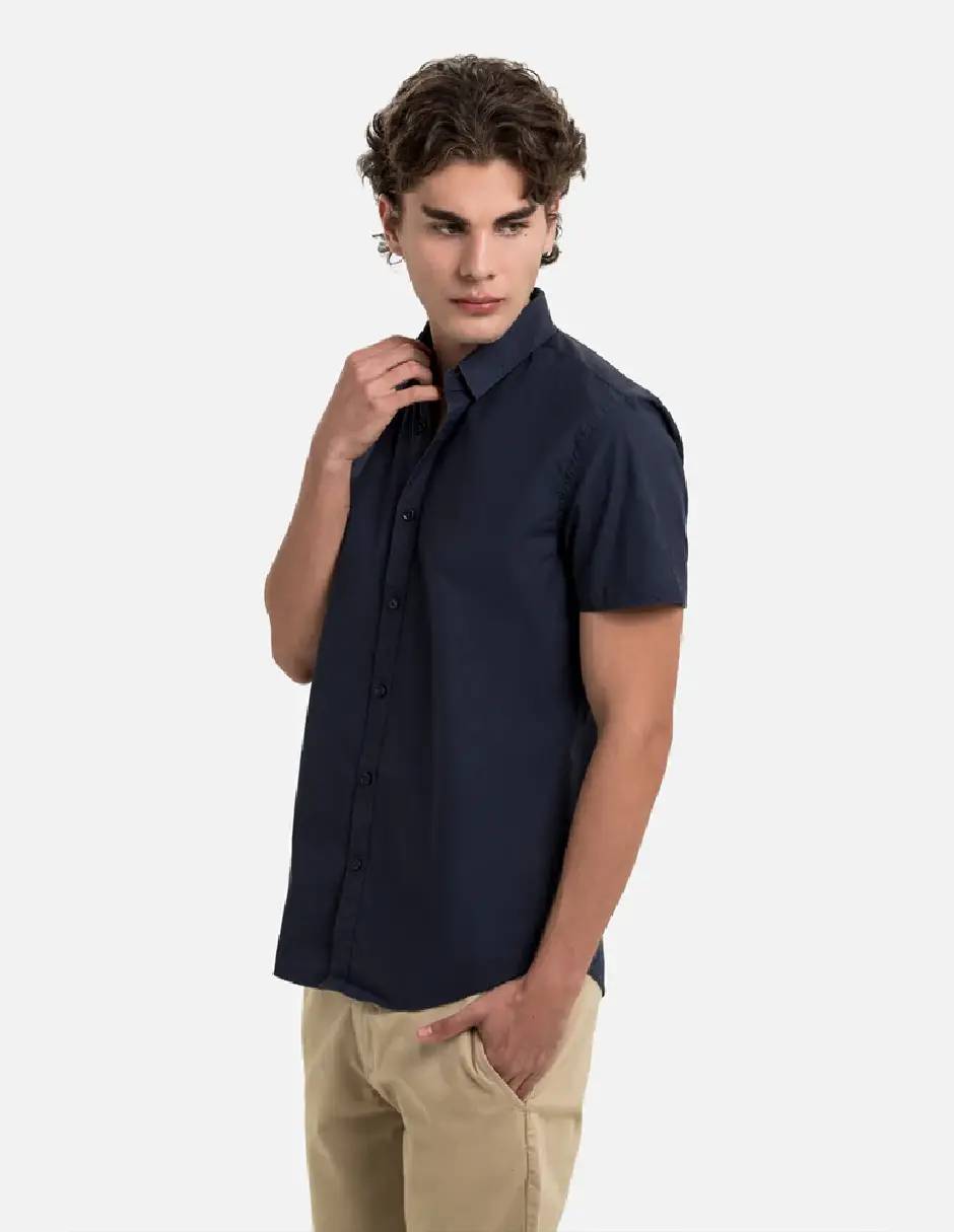 Camisa casual quest q de algodón manga corta para hombre