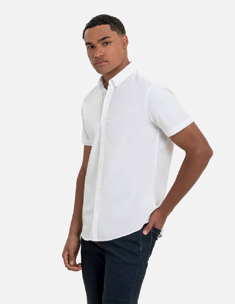 Camisa casual quest q de algodón manga corta para hombre