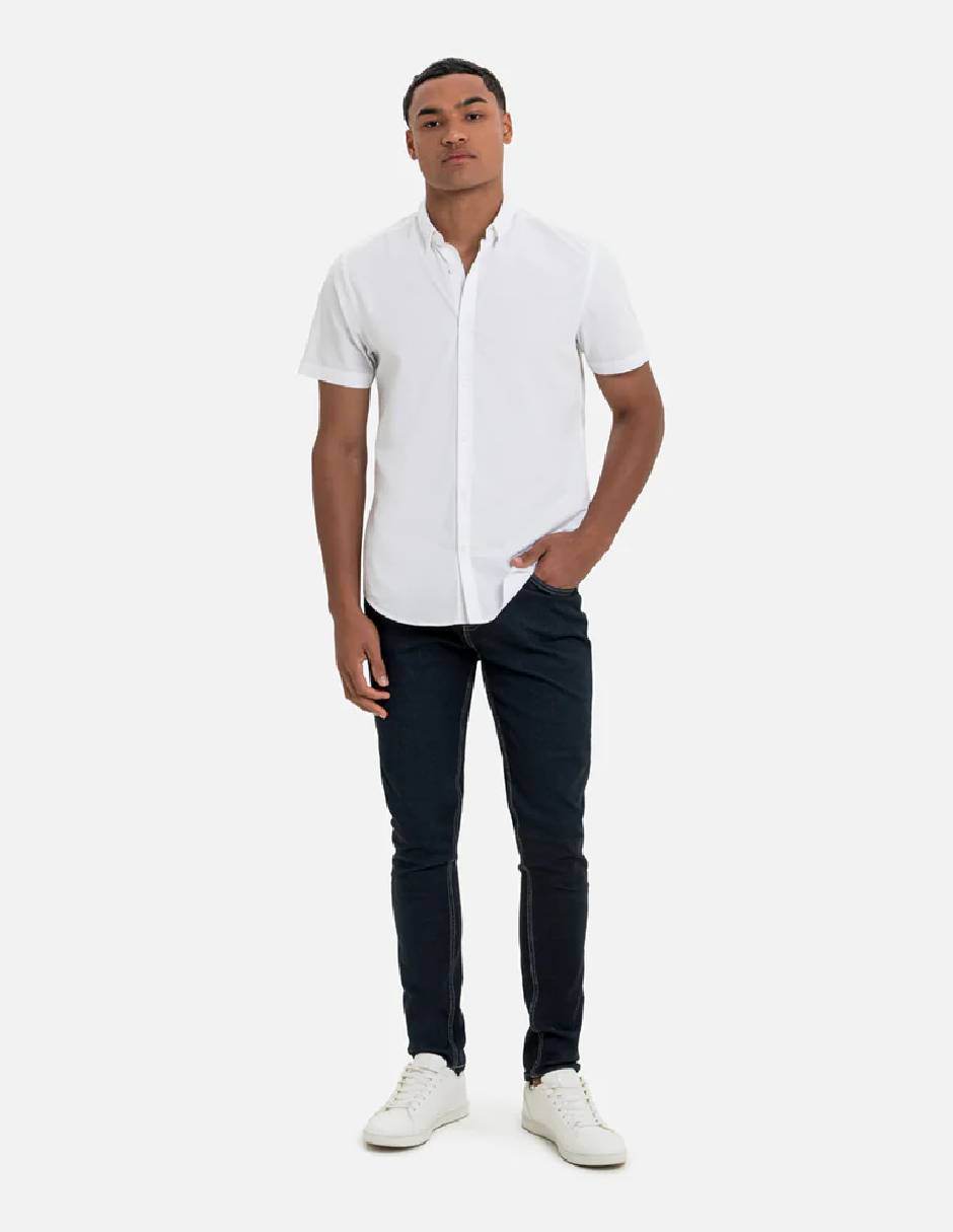 Camisa casual quest q de algodón manga corta para hombre