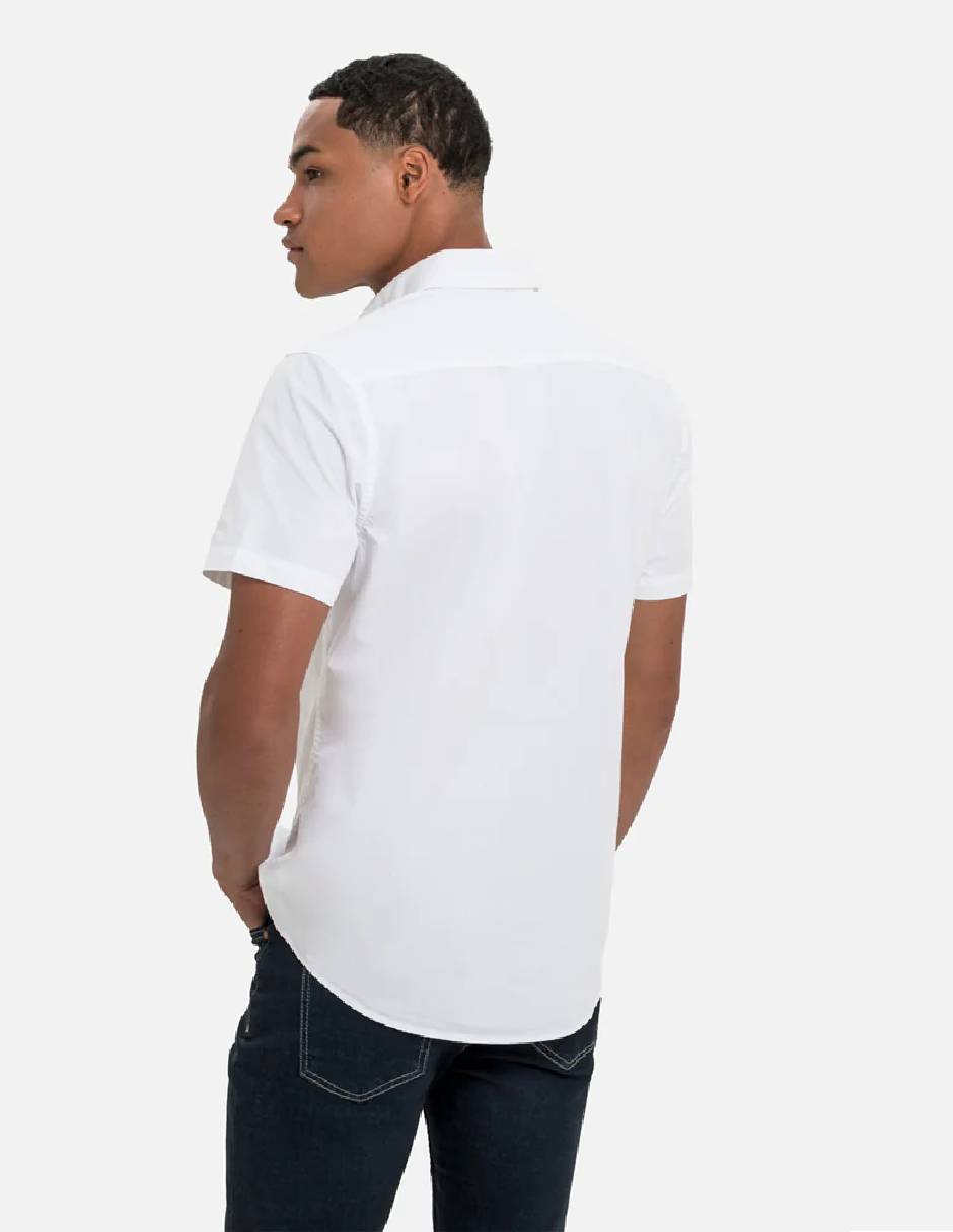 Camisa casual quest q de algodón manga corta para hombre