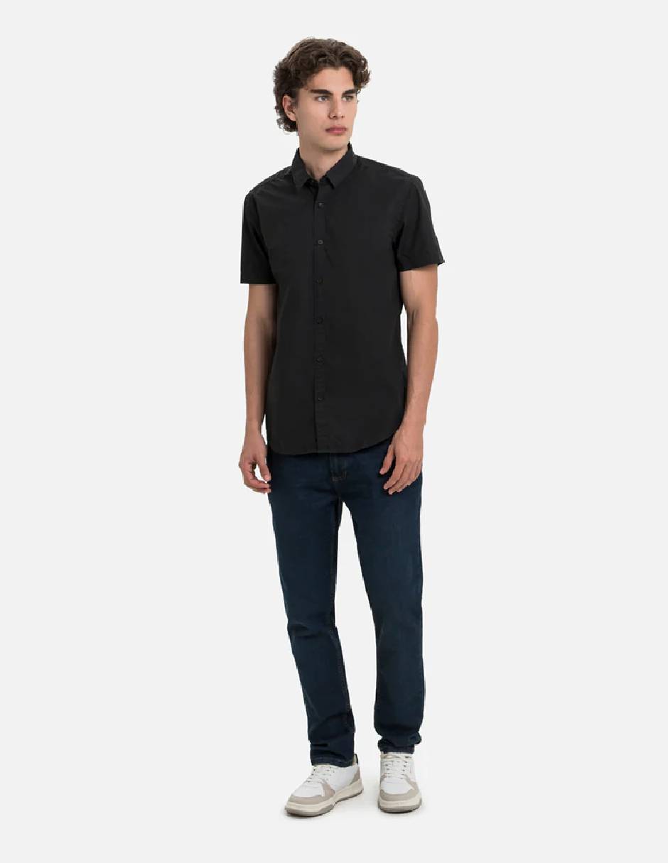 Camisa casual quest q de algodón manga corta para hombre