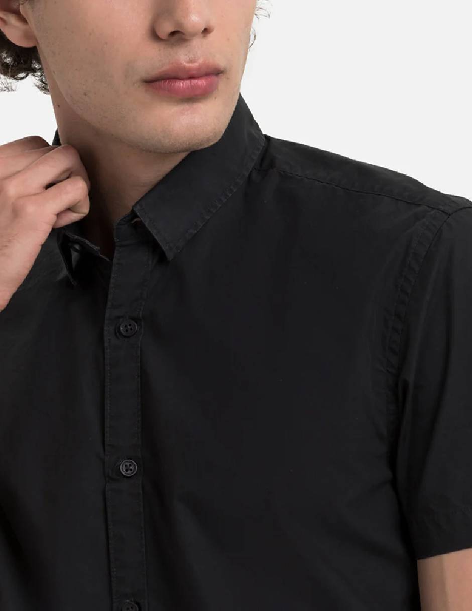 Camisa casual quest q de algodón manga corta para hombre