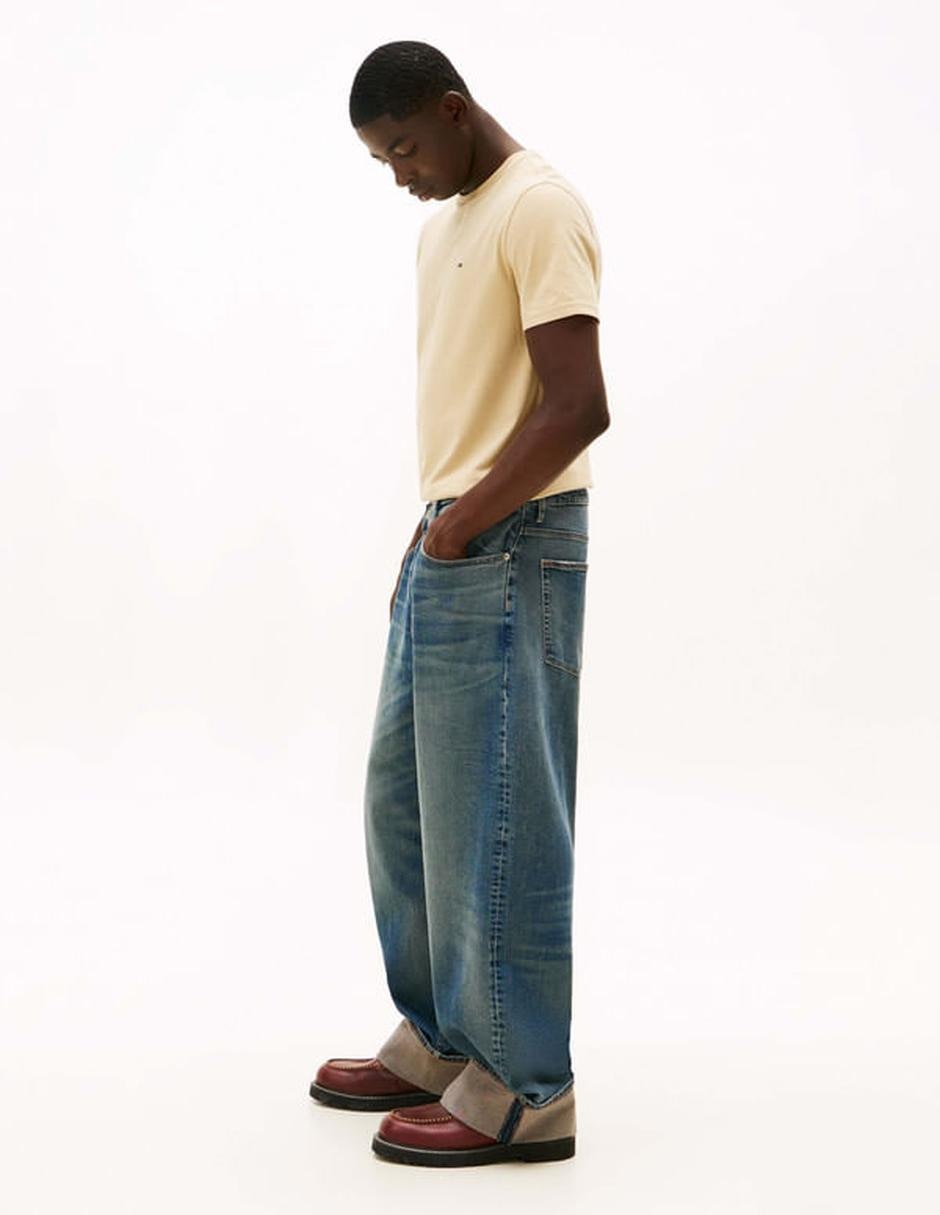 Jeans amplio lavado desgastado para hombre 5