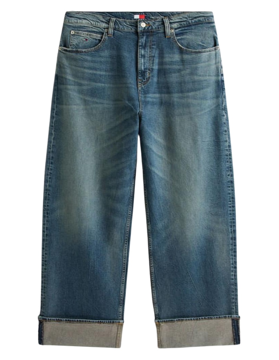 Jeans amplio lavado desgastado para hombre 6