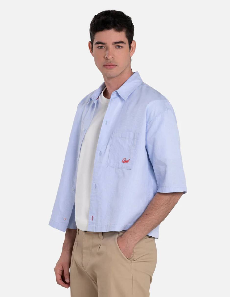 Camisa casual quest q de algodón manga corta para hombre