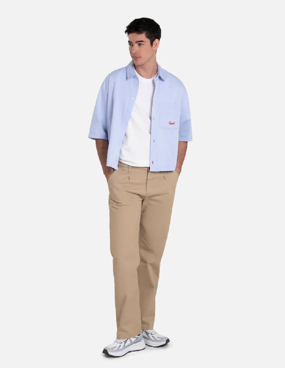 Camisa casual quest q de algodón manga corta para hombre