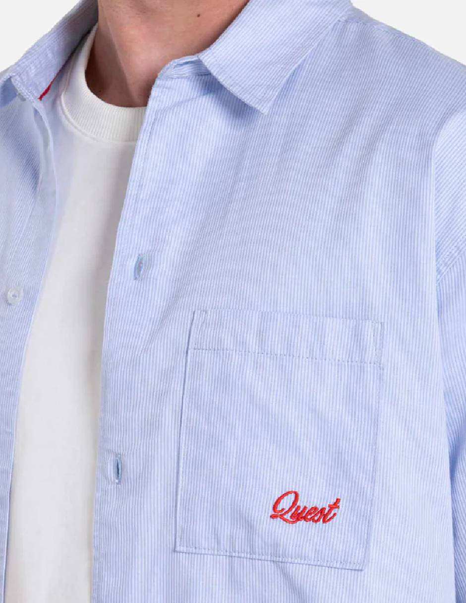 Camisa casual quest q de algodón manga corta para hombre