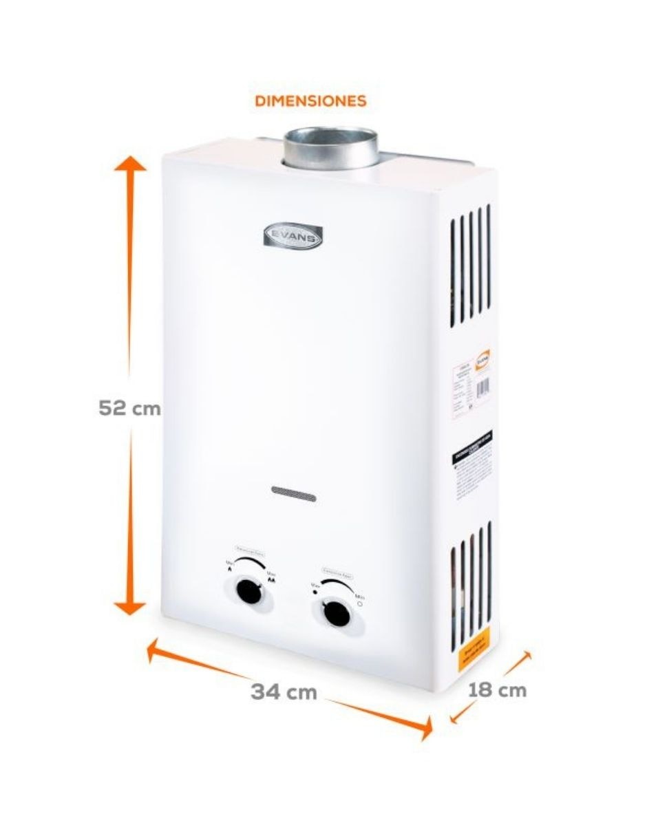Calentador instantáneo Evans 6 L gas LP