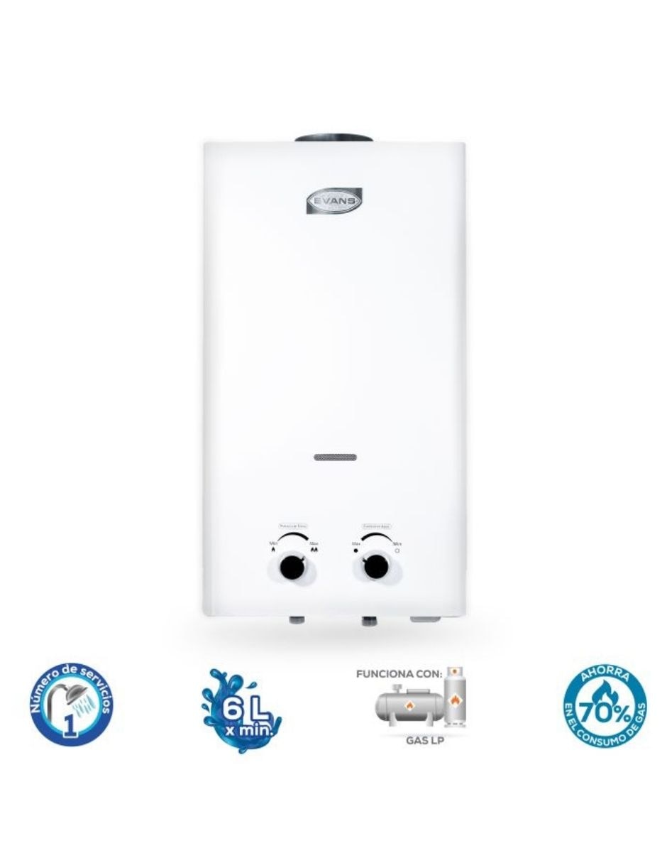Calentador instantáneo Evans 6 L gas LP