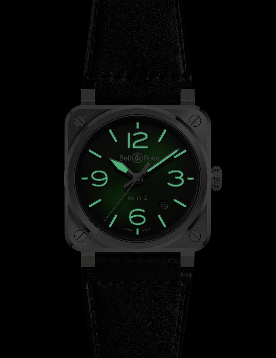 Reloj bell & ross para hombre br03a-gn-st/sca