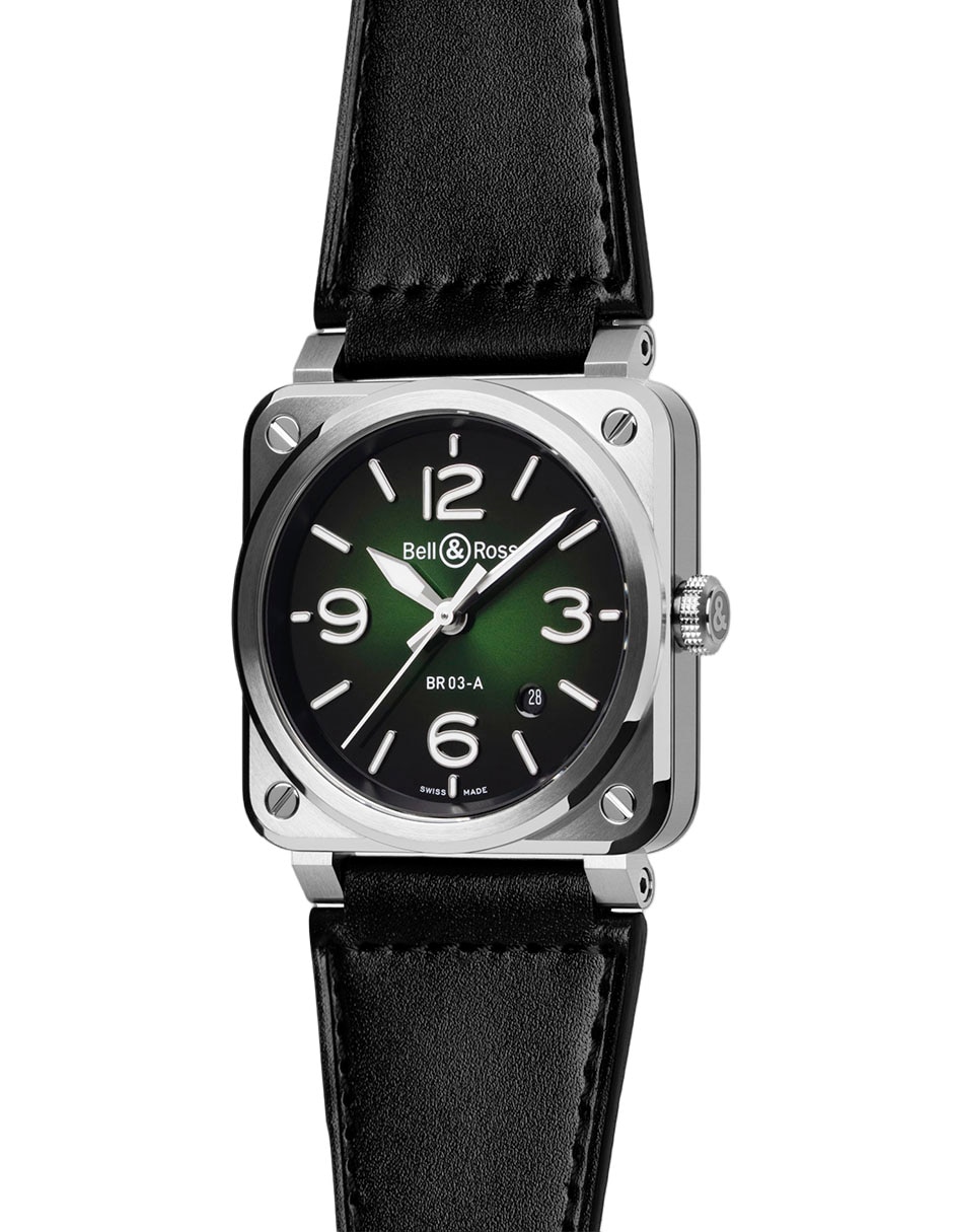 Reloj bell & ross para hombre br03a-gn-st/sca