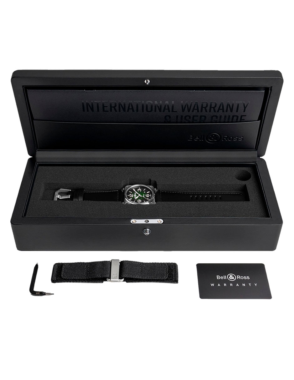 Reloj bell & ross para hombre br03a-gn-st/sca