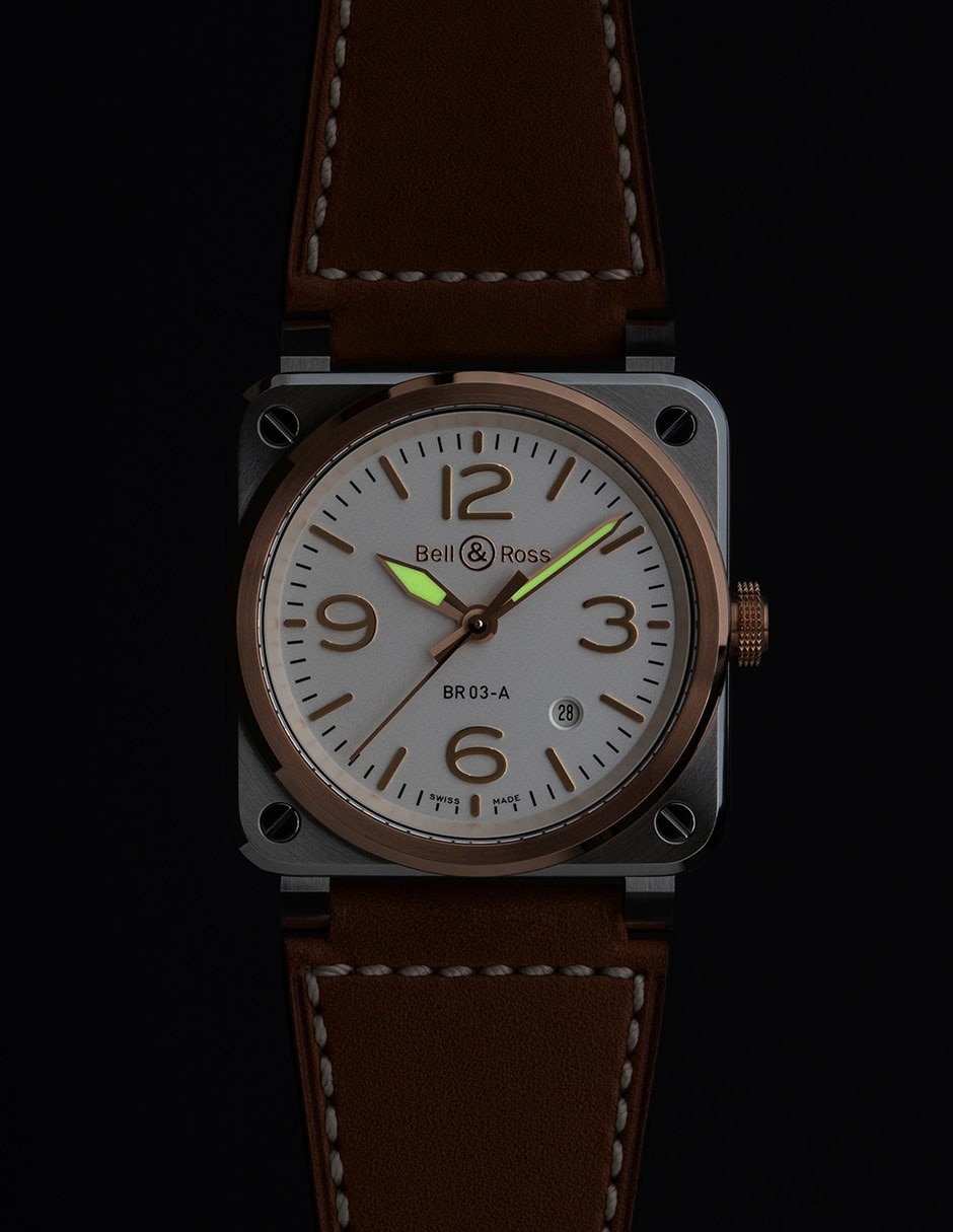 Reloj bell & ross para hombre br03a-wh-stpg/sca