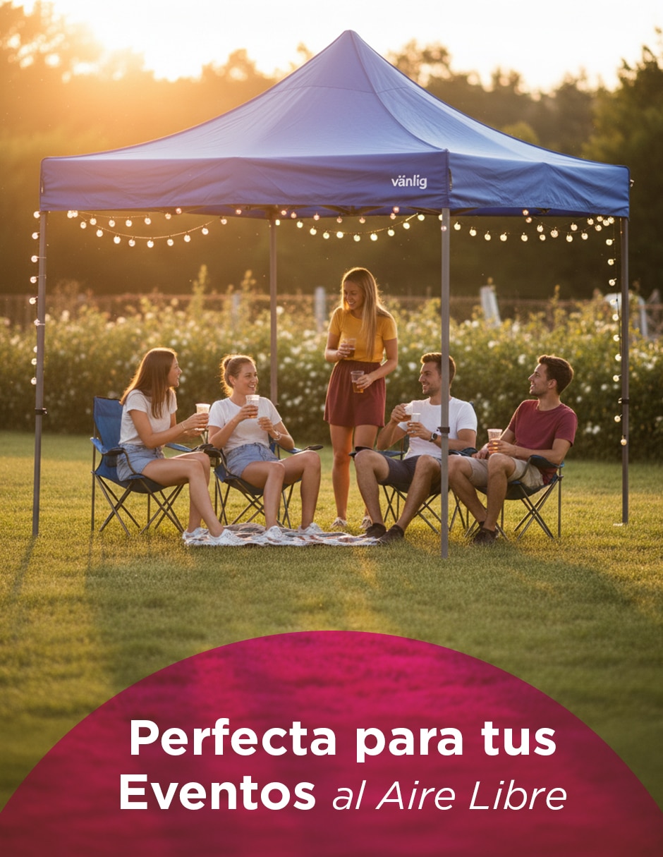 Toldo plegable 3x3 aleman azul 4