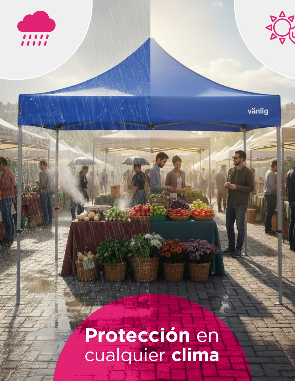 Toldo plegable 3x3 aleman azul 5