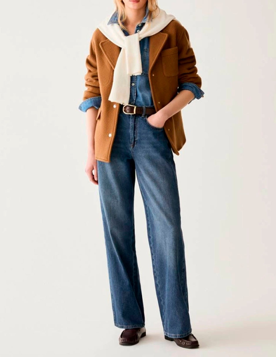Jeans relaxed wide leg para mujer