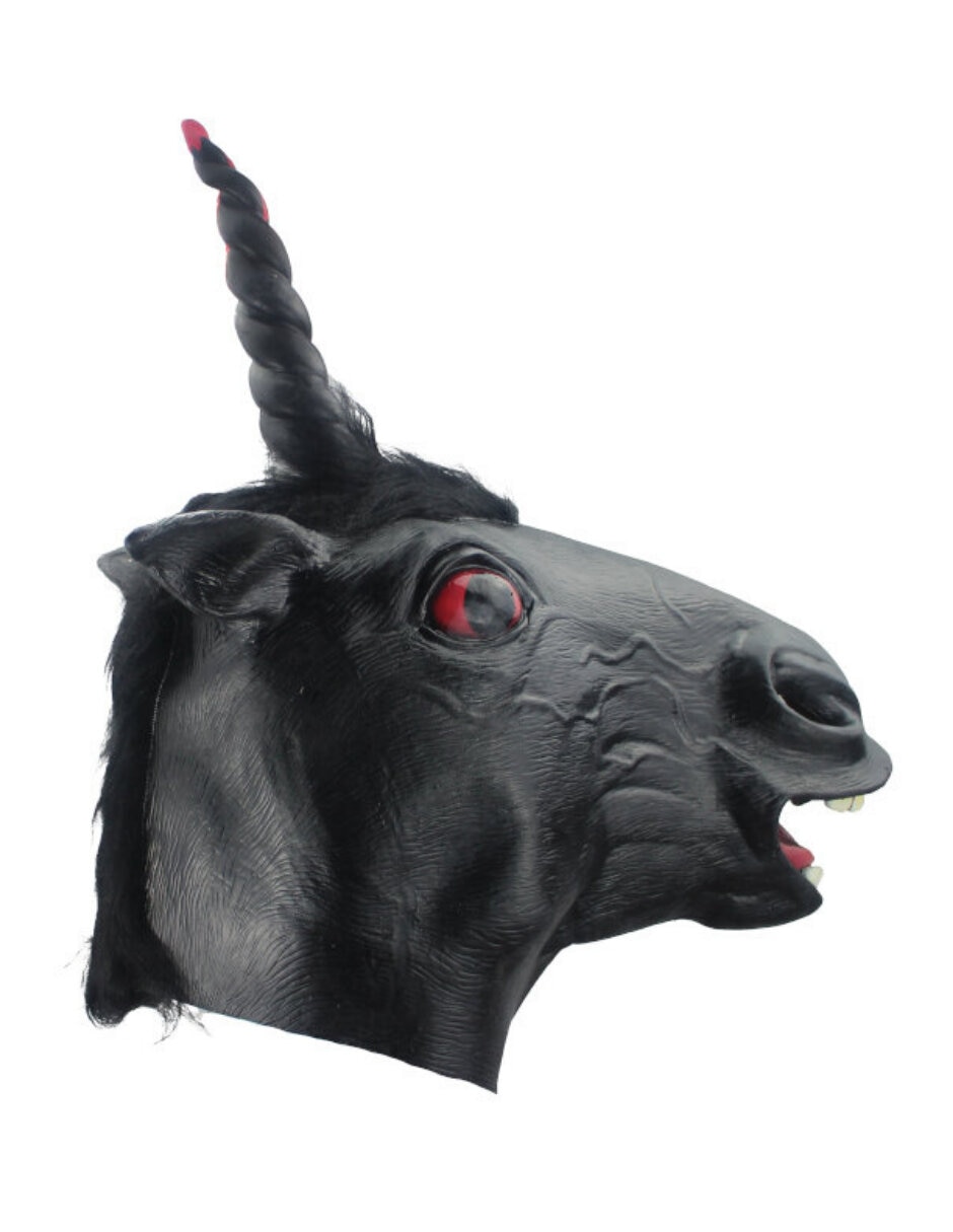 Máscara para disfraz de unicornio oscuro Ghoulish Productions