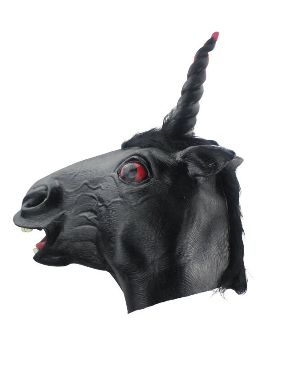 Máscara para disfraz de unicornio oscuro Ghoulish Productions
