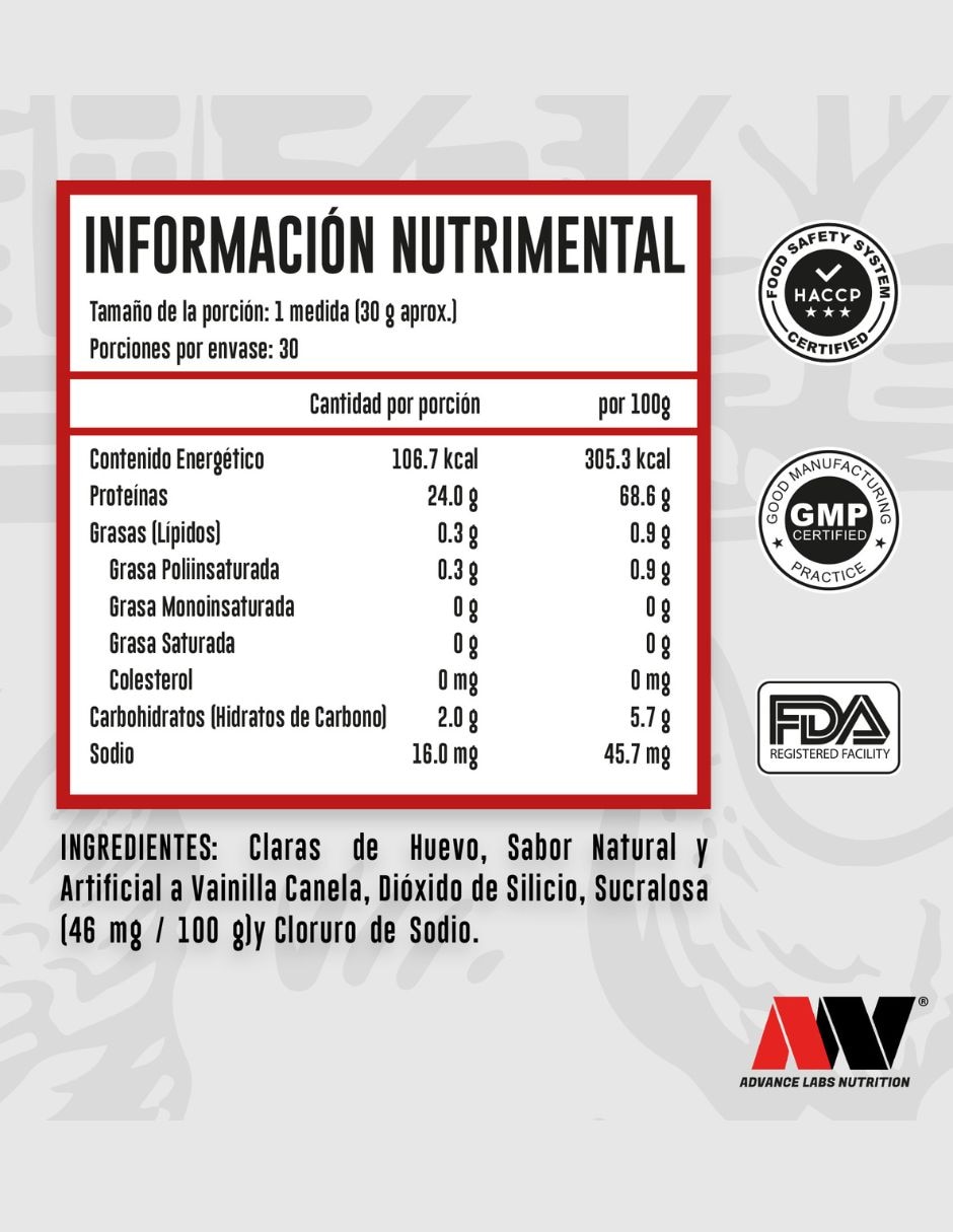 Proteína de claras de huevo en polvo Advance Labs Nutrition sabor choco mazapán