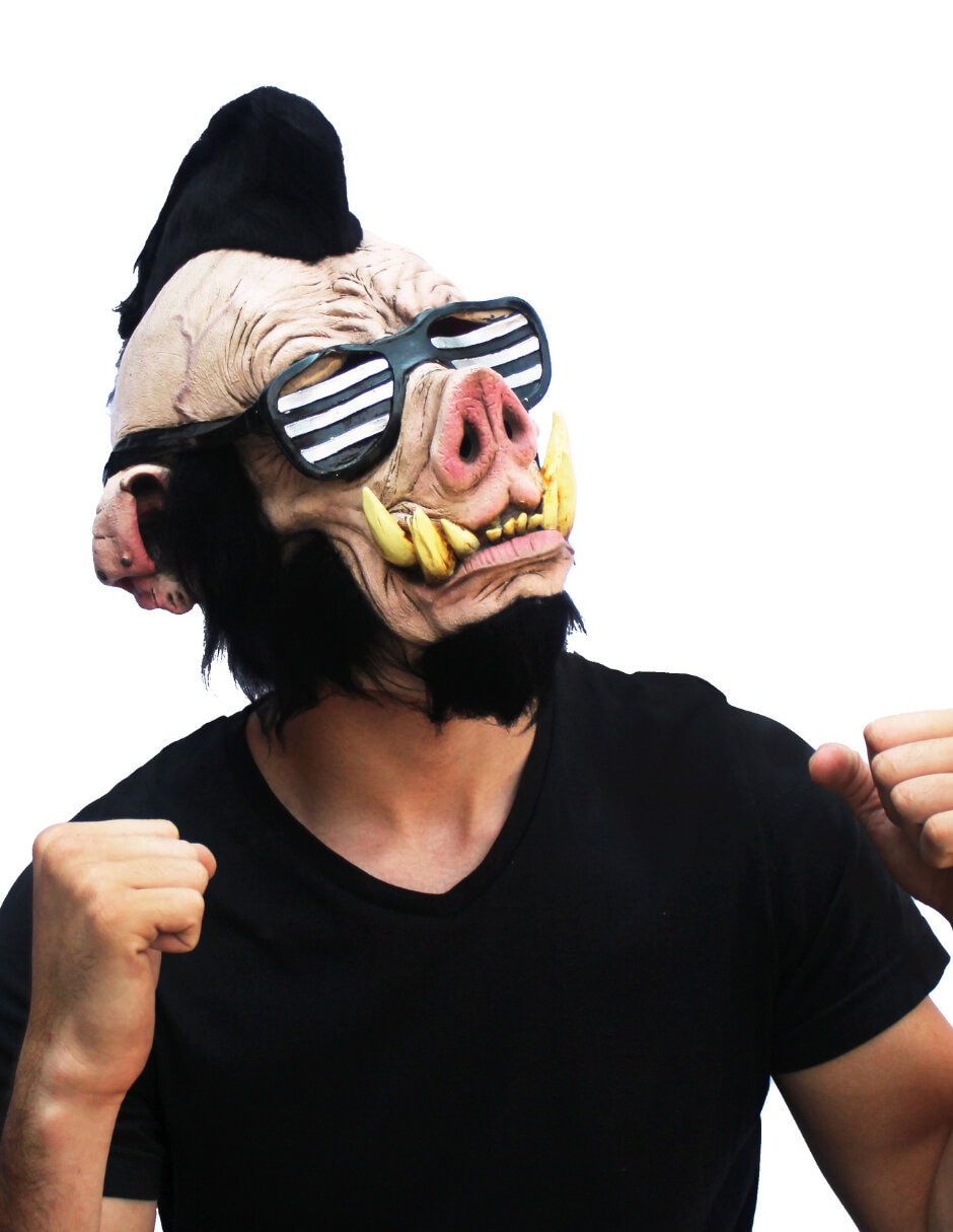Máscara para disfraz de cerdo punk 3