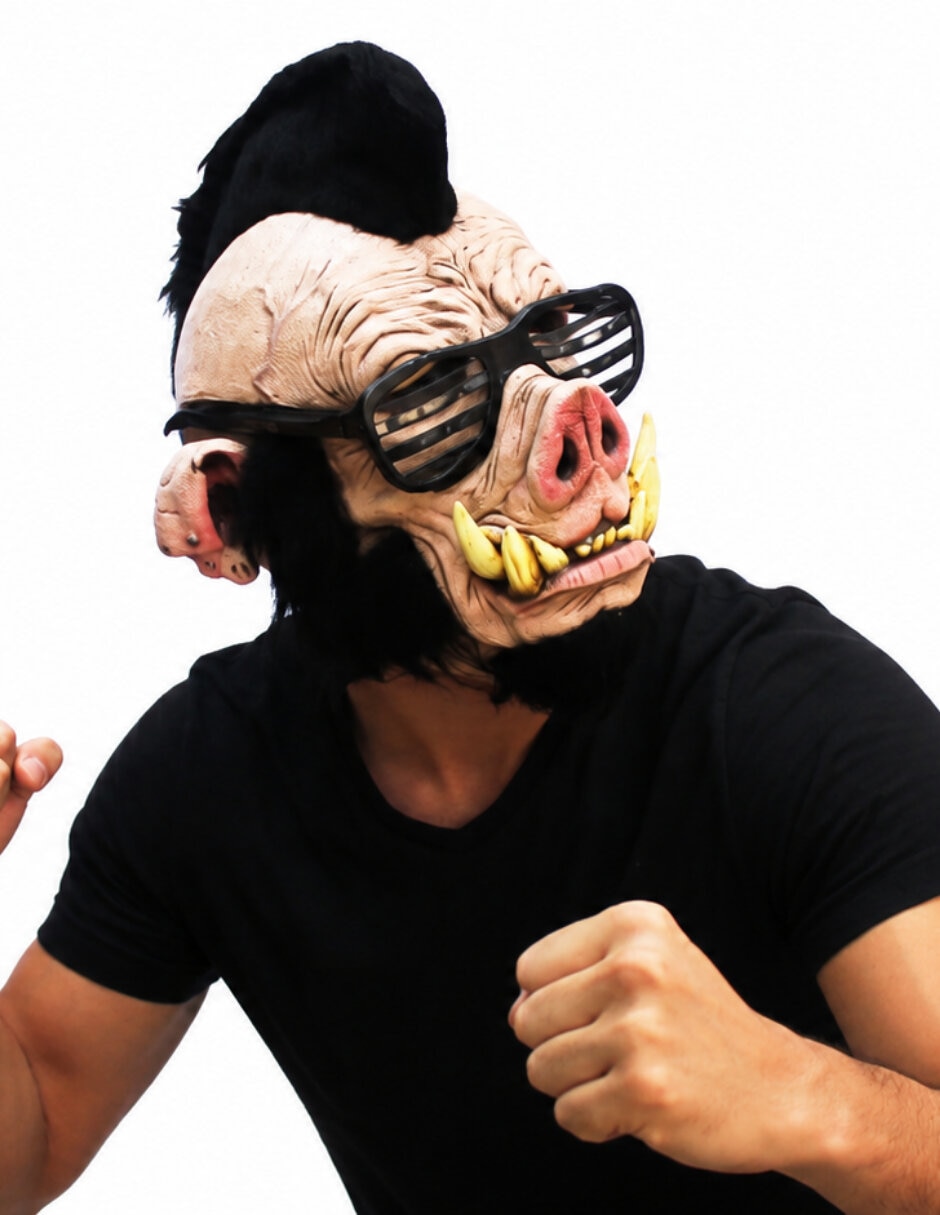 Máscara para disfraz de cerdo punk 4