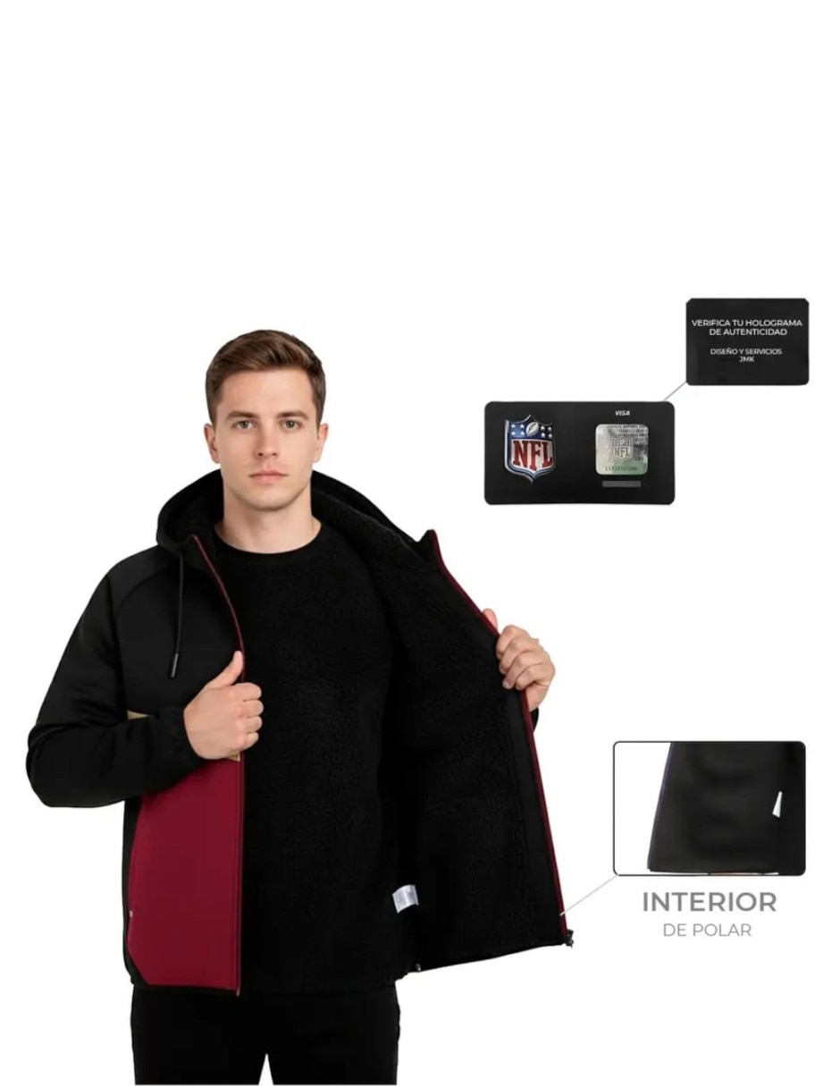 Chamarra casual nfl con capucha para hombre