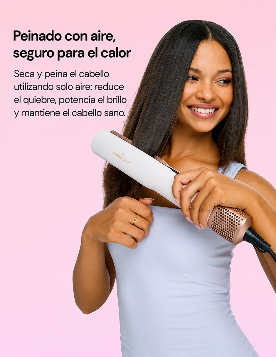 Plancha para cabello con aire Karma Beauty KRM-696132 placas de titanio