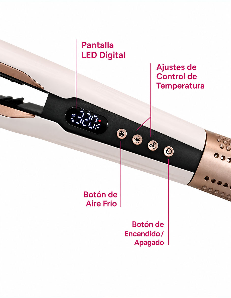Plancha para cabello con aire Karma Beauty KRM-696132 placas de titanio