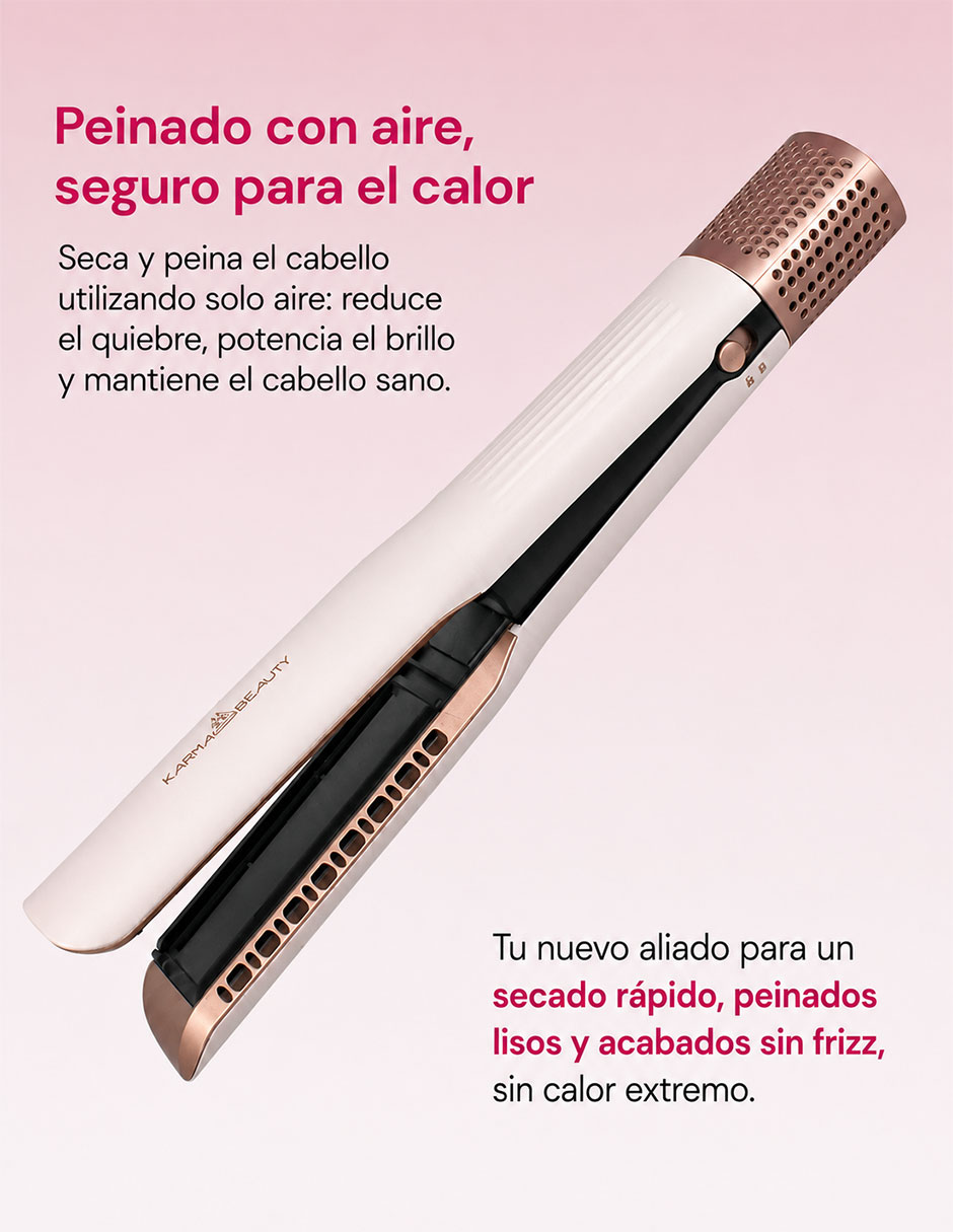 Plancha para cabello con aire Karma Beauty KRM-696132 placas de titanio