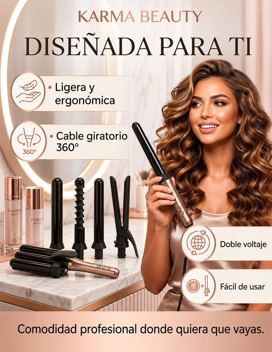 Kit rulos térmicos de cabello Karma Beauty de cerámica