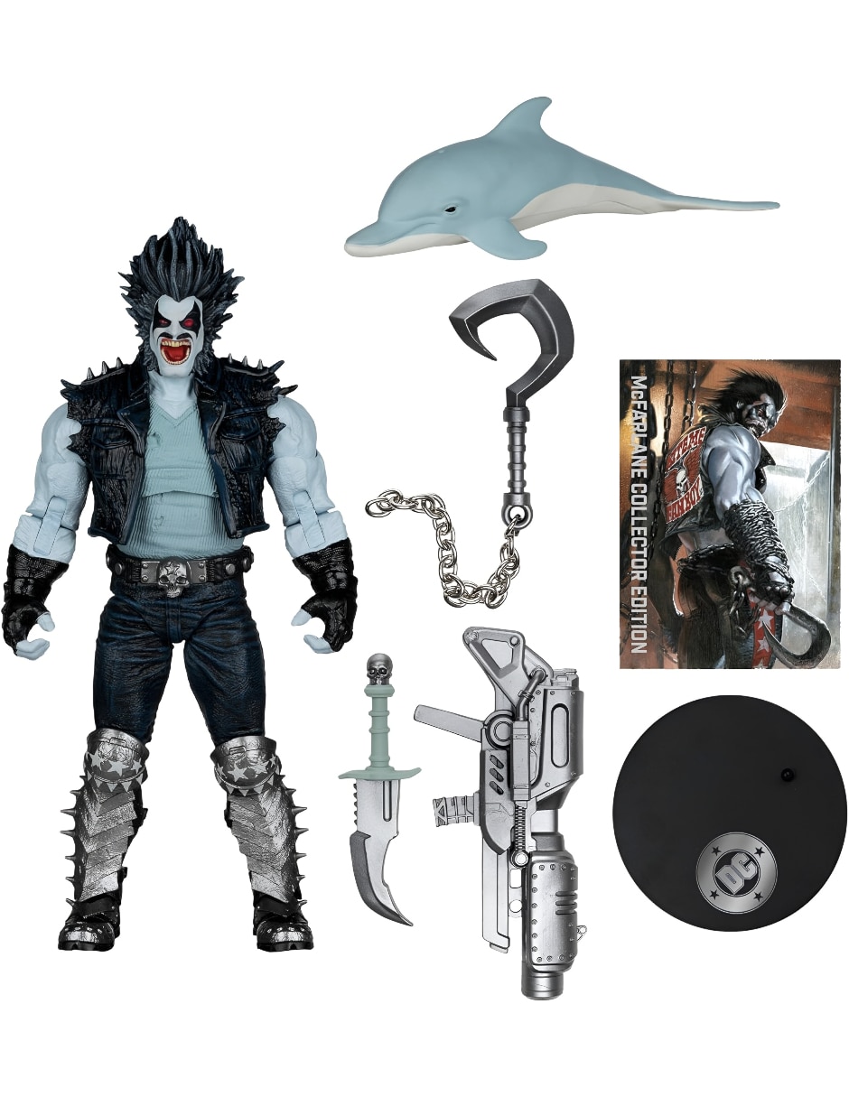 Figura de colección artículada dc comics lobo collectors