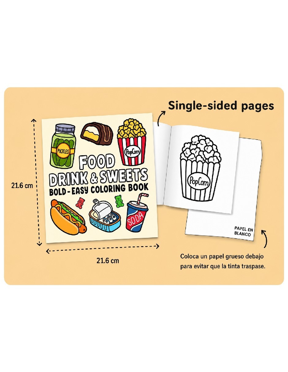 Libro colorear food drink & sweets glow cosmetics
