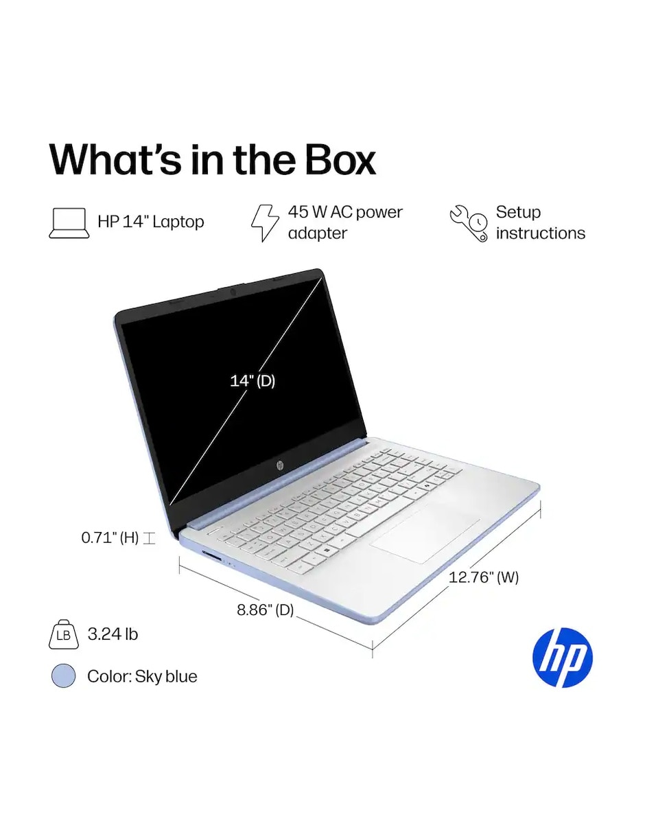 Laptop Hp 14 pulgadas HD Intel Celeron Intel HD Graphics 620 4 GB RAM