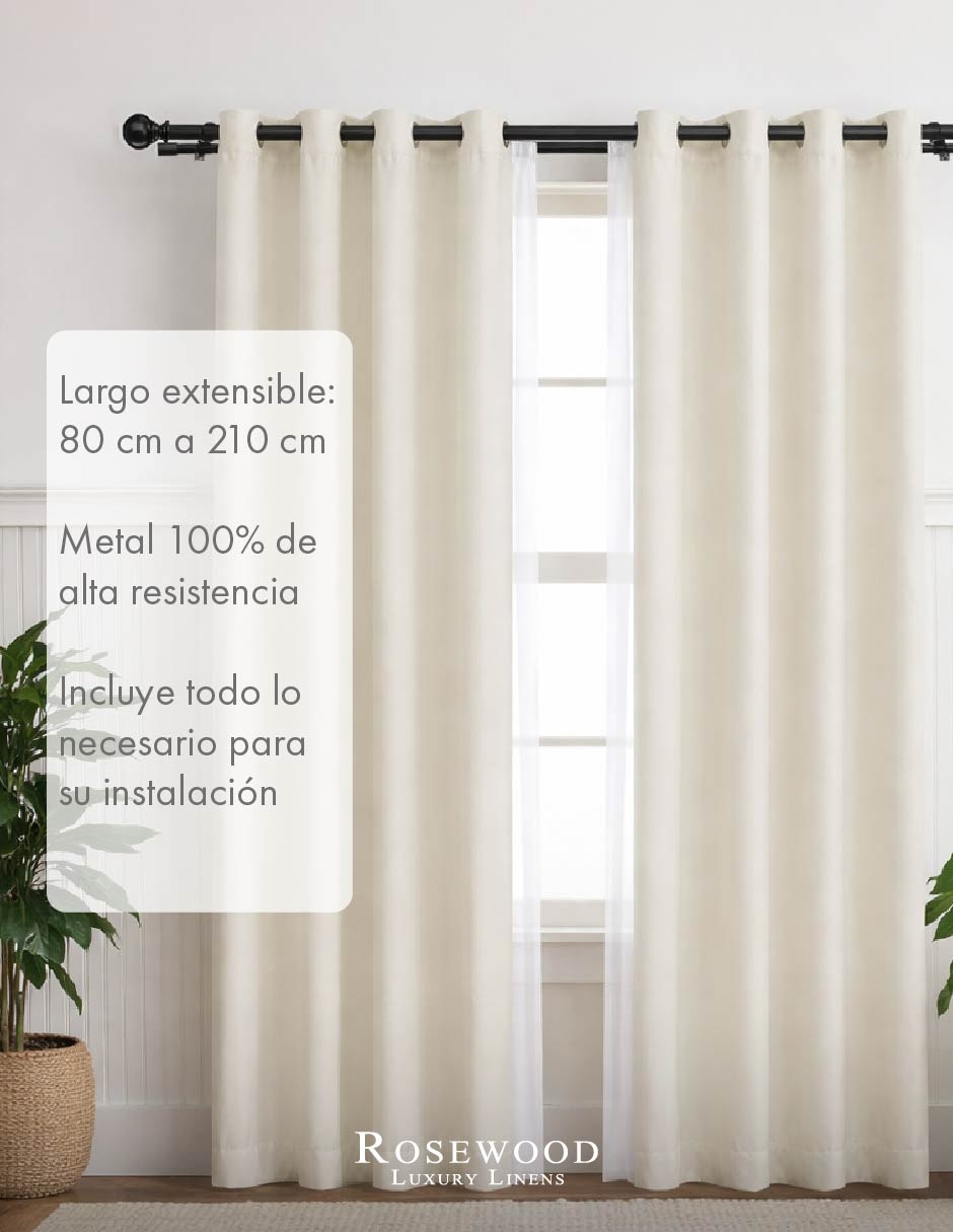 Cortinero de metal Rosewood barra doble 210 cm