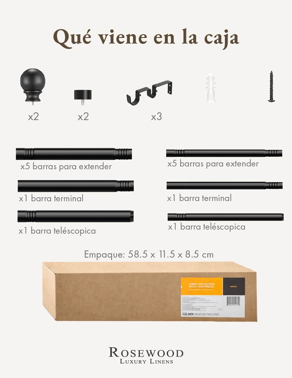 Cortinero de metal Barra Doble 320 cm 8