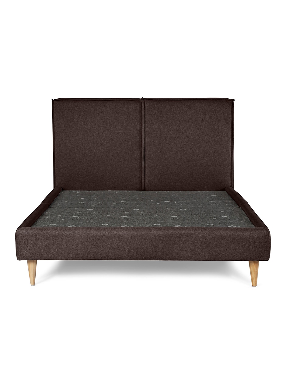 Base para cama armable Queen Luma Tela Lino de madera pino 4