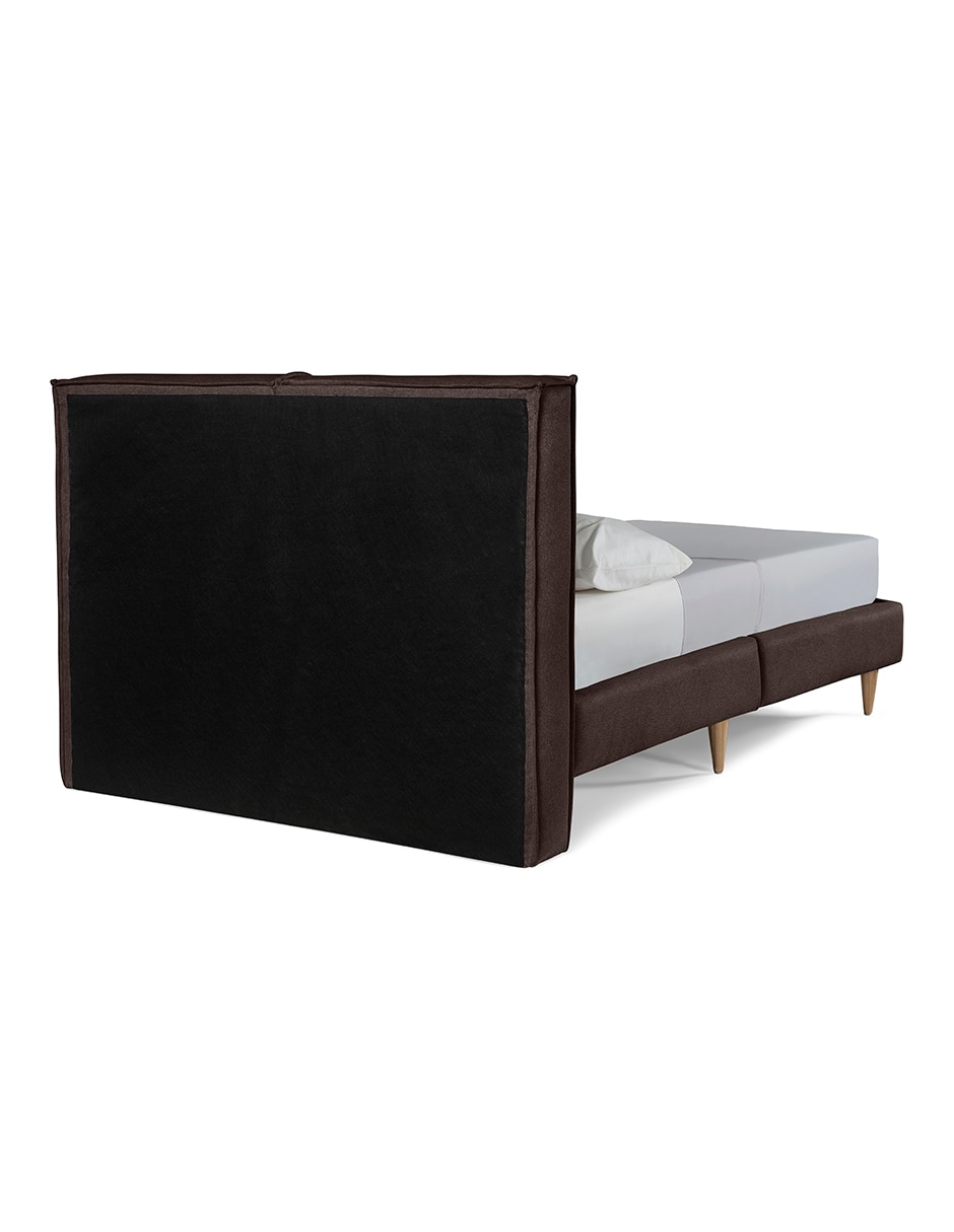 Base para cama armable Queen Luma Tela Lino de madera pino 5