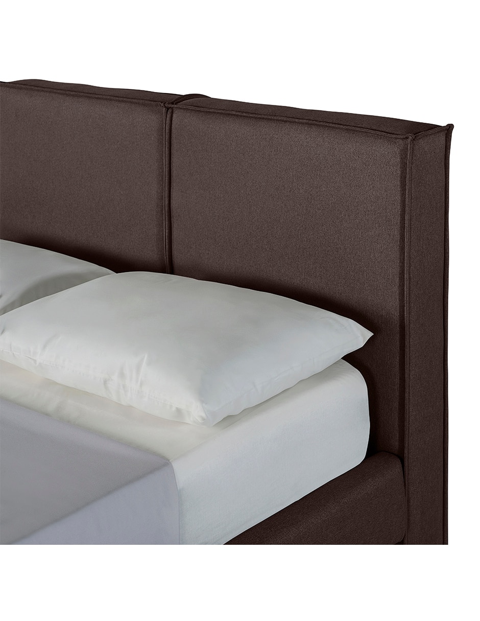 Base para cama armable Queen Luma Tela Lino de madera pino 8
