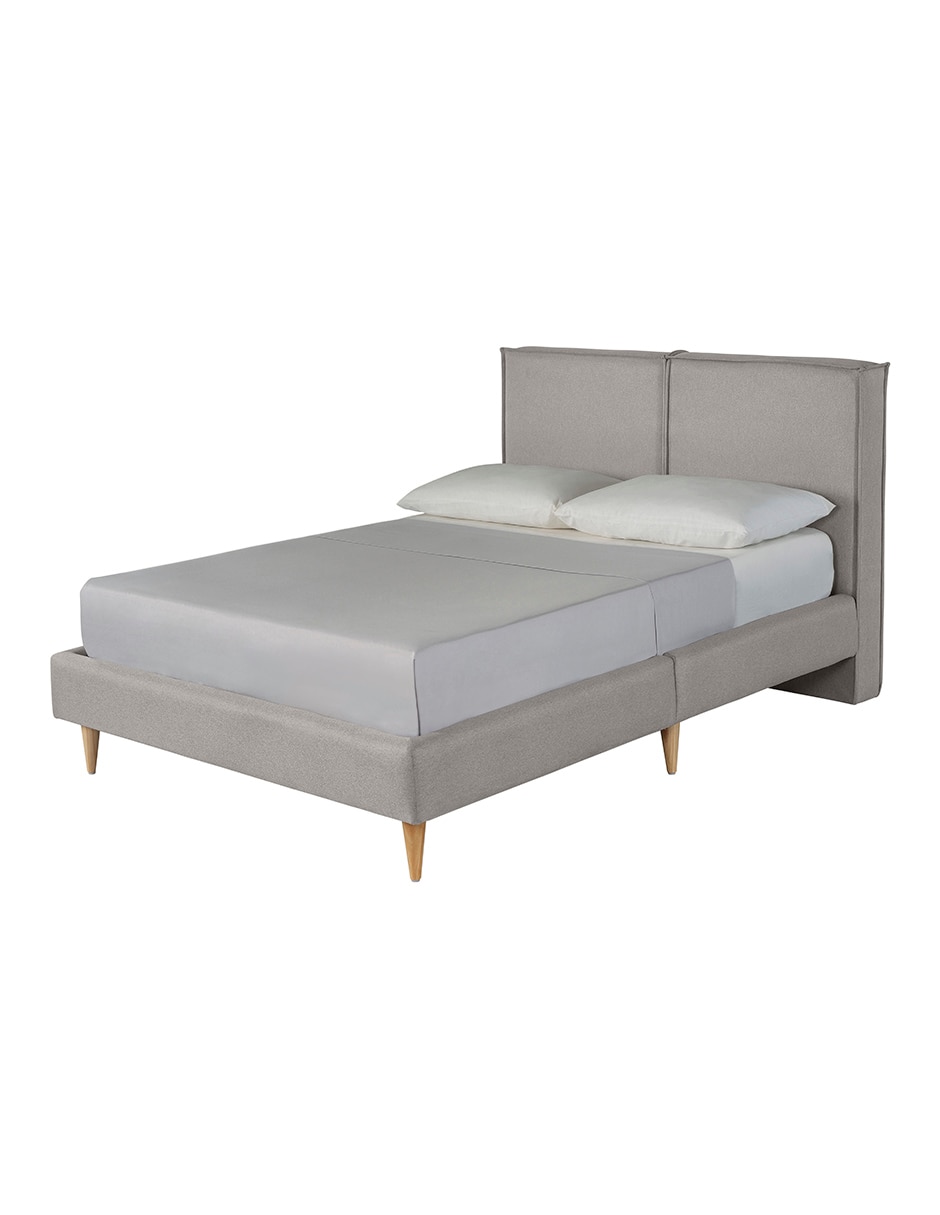 Base para cama armable matrimonial Luma Lino de madera pino 1