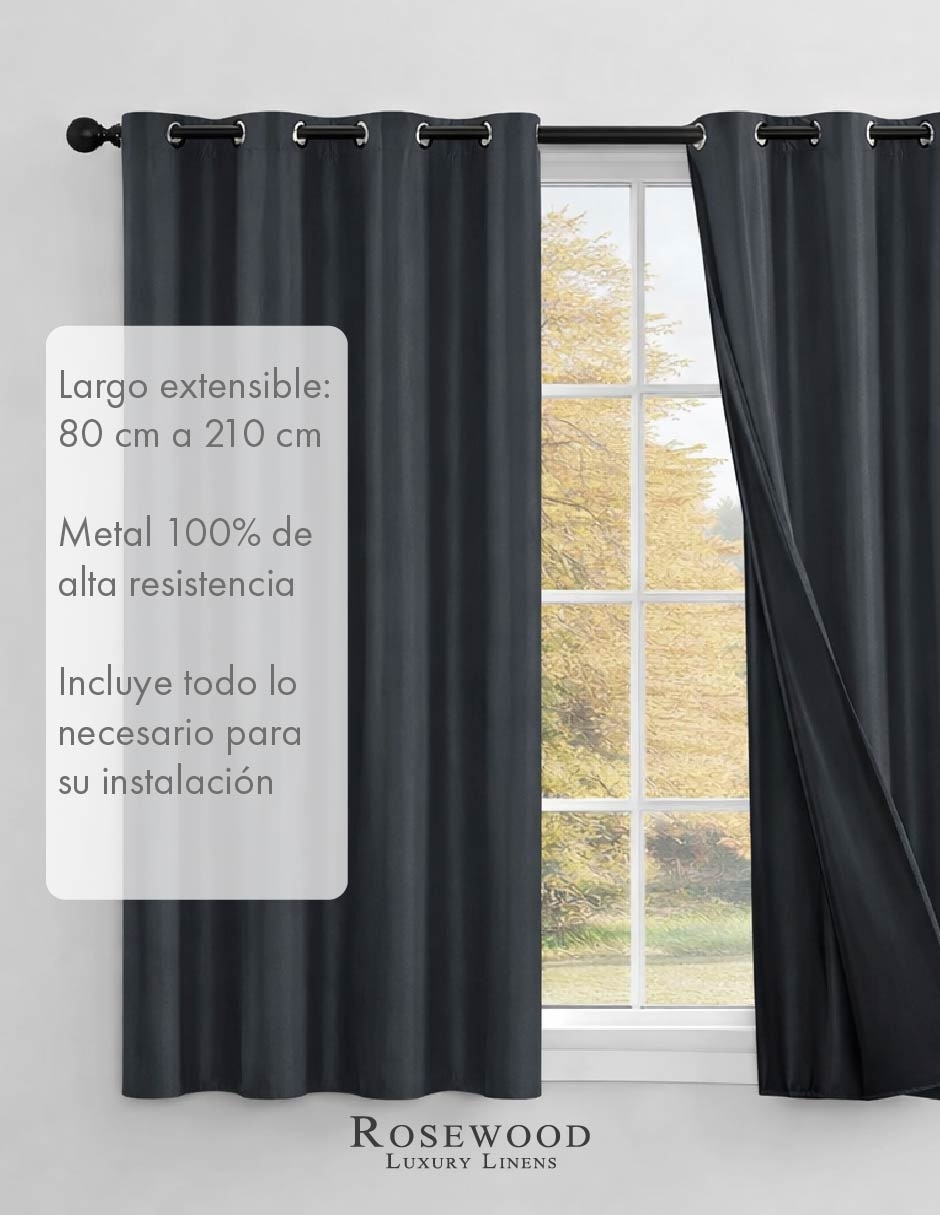 Cortinero de metal barra simple 2